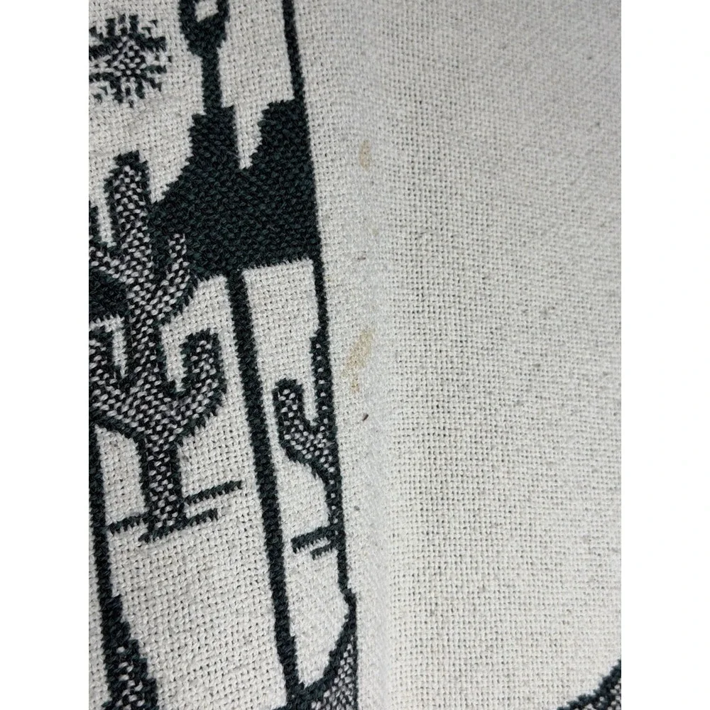 Vintage Western Cowboy Boots Tapestry Afghan Fringe Throw Cowgirl Ranch Decor